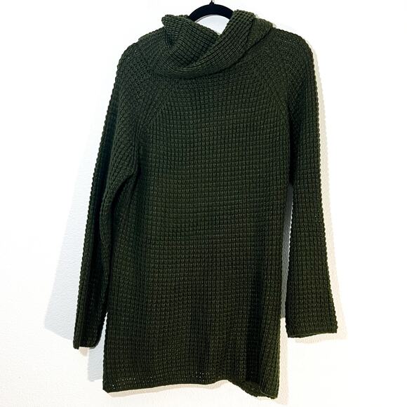 Grecerelle Long Knit Sweater Womens L Fairycore Chunky Cowl Button Asymmetrical - Picture 4 of 7